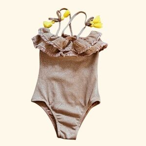 Louise Misha Bathing Suit Creole Rusty Swimsuit Golden Pink Metallic 18M NWOT